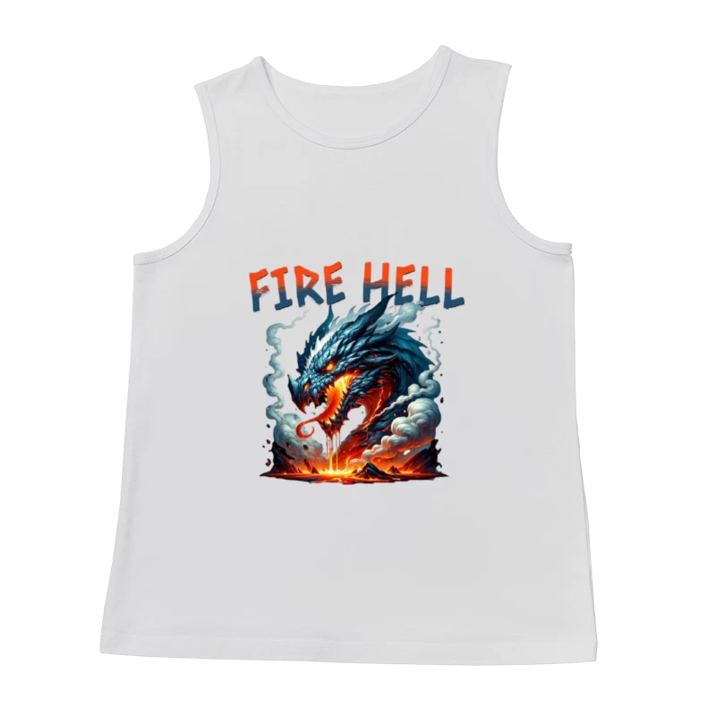 Fire Hell Dragon with Glowing Flames Male Tank Top