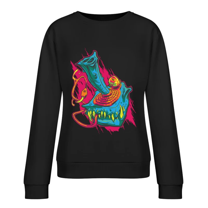 Monster Game Controller Female Pullover Sweatshirt