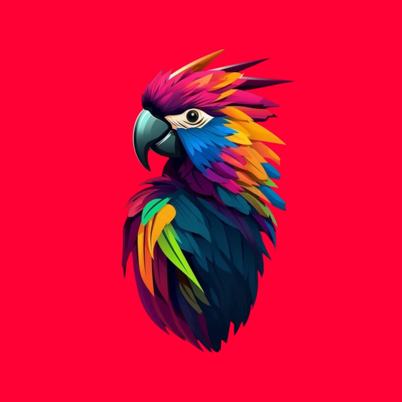 Colorful Parrot Illustration Tapestry