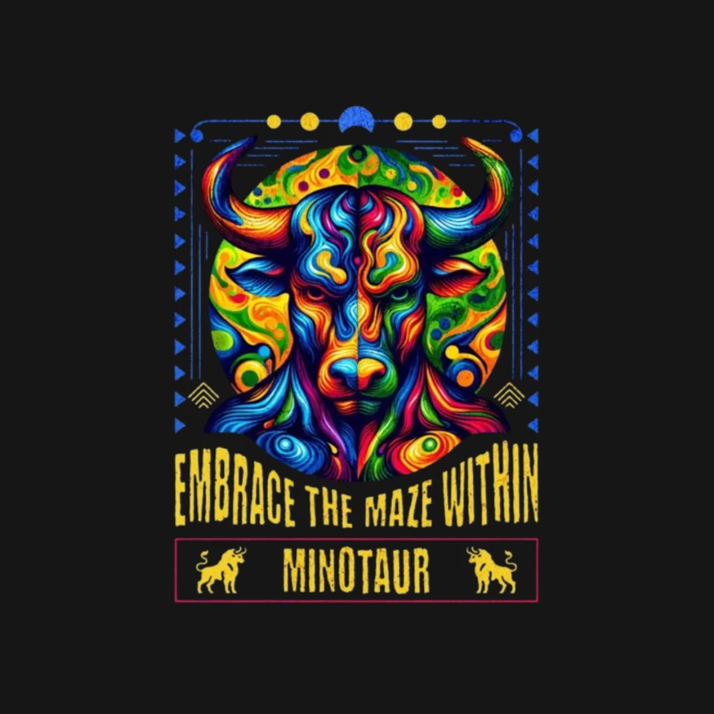 Psychedelic Minotaur: Embrace the Maze Within Mouse Pad