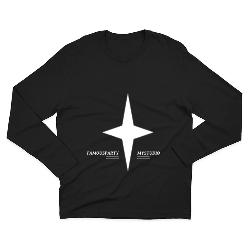 Minimalistisches Sternenlogo Herren Langarm T-Shirt