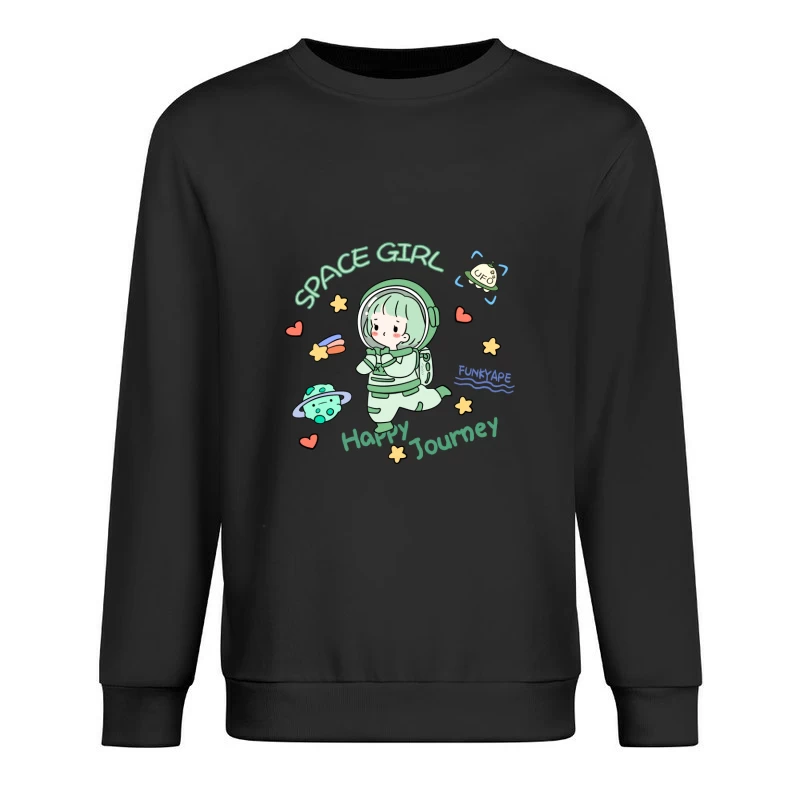 Fröhliche Reise mit Weltraummädchen Herren Pullover Sweatshirt