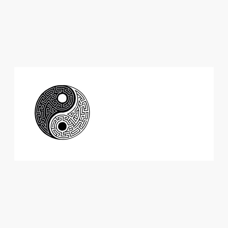 Intricate Yin Yang Maze: Symbolizing Balance and Duality Coffee Mug