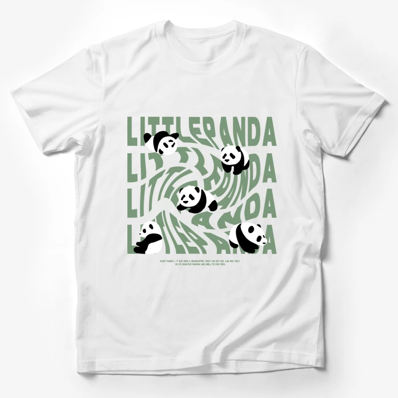 Niedliche Pandas auf verzerrtem Text Herren T-Shirt