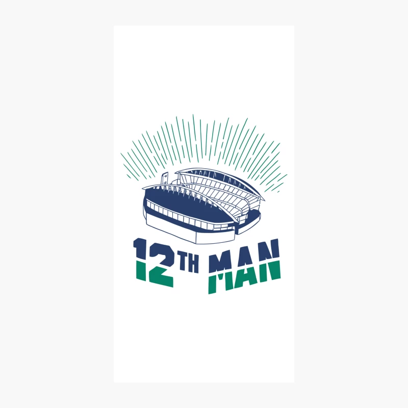 Seattle Seahawks' 12th Man Stadium Illustration iPhone Case