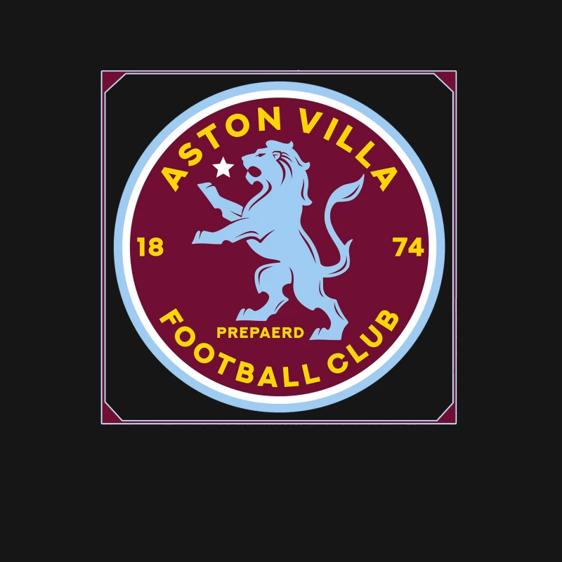 Aston Villa Football Club Historic Crest with Rampant Lion Male T-Shirt