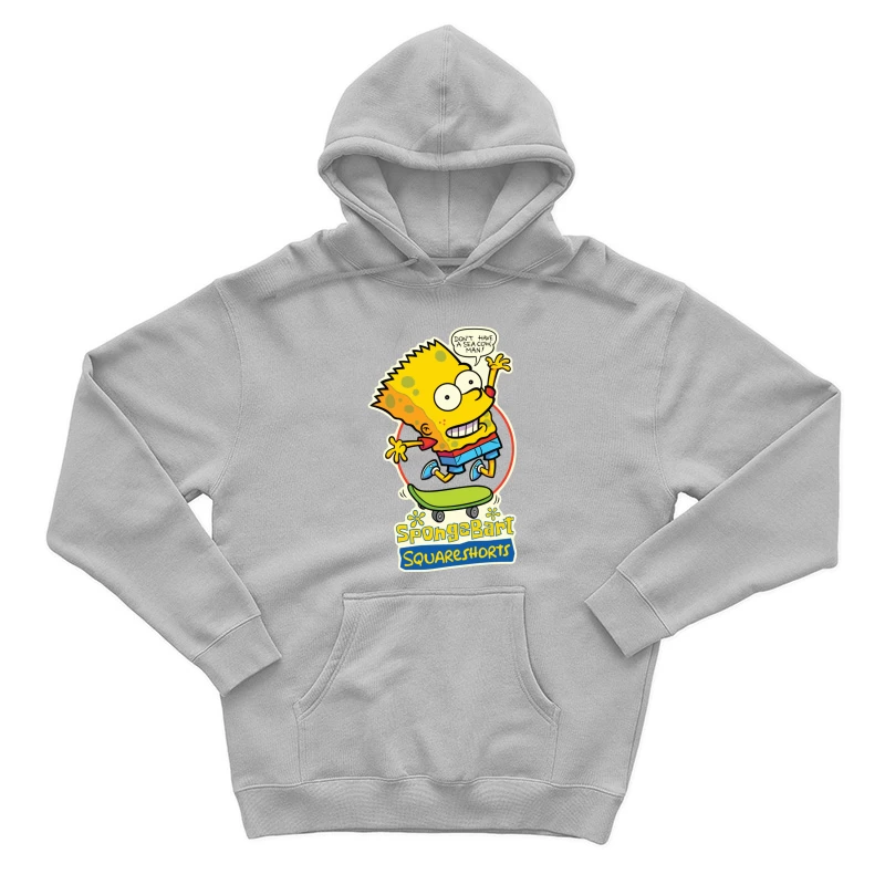 SpongeBart Squareshorts Skateboarding Character Male Pullover Hoodie