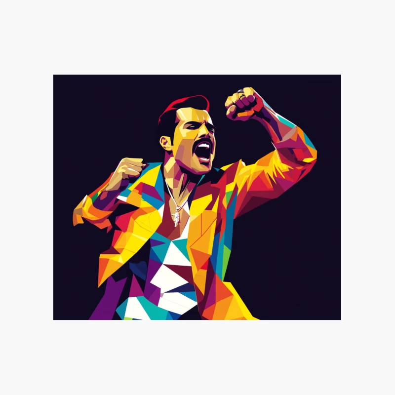 Vibrant Pop Art Portrait of Energetic 70s Singer Cotton Tote Bag