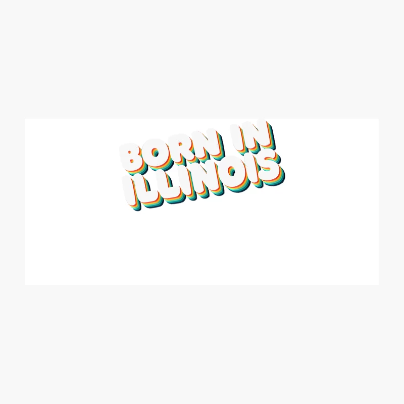 Born In Illinois - 80_s Retro Style Typographic Design Coffee Mug