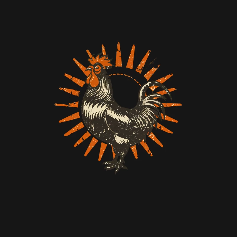 Retro Sun Rooster Female T-Shirt