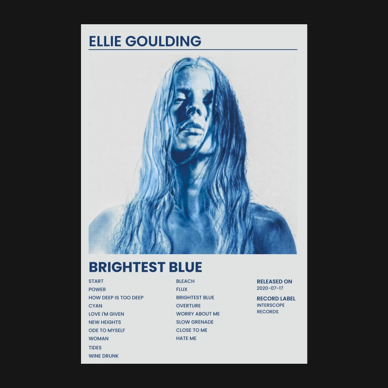 Blue Monochrome Album Cover with Track List Female Long Sleeve T-Shirt