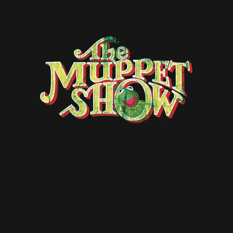 Vintage Logo Design of The Muppet Show with Green Frog Character Female T-Shirt