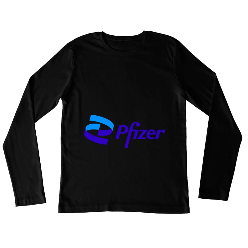 Pfizer Pharmaceutical Company Logo in Blue and Purple Female Long Sleeve T-Shirt