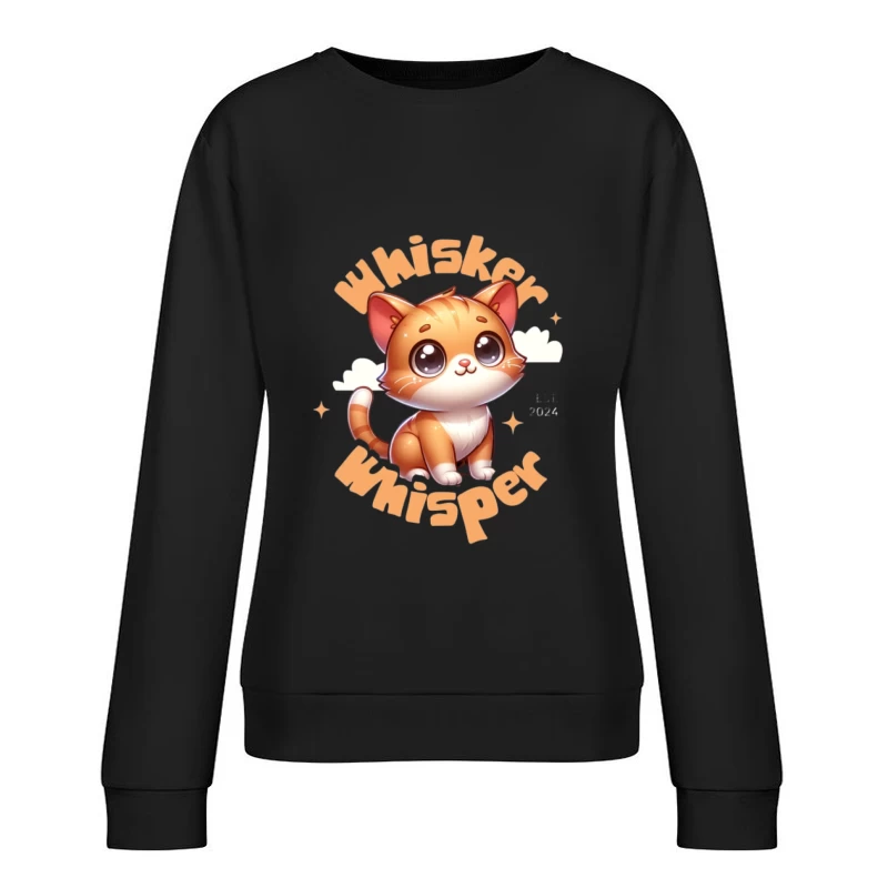 Süßes Katzen-Maskottchen Logo Damen Pullover Sweatshirt