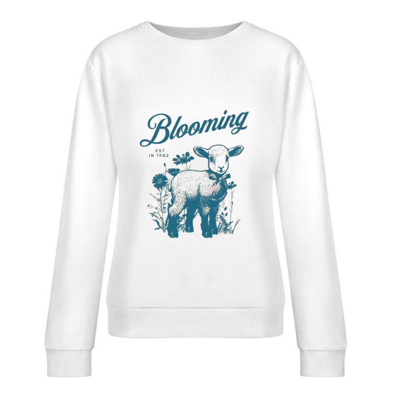 Blühendes Lamm mit Blumen Damen Pullover Sweatshirt
