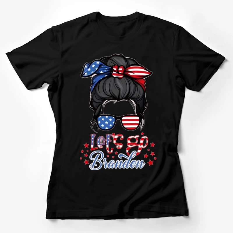 Patriotische Frisur mit Sonnenbrille Damen T-Shirt