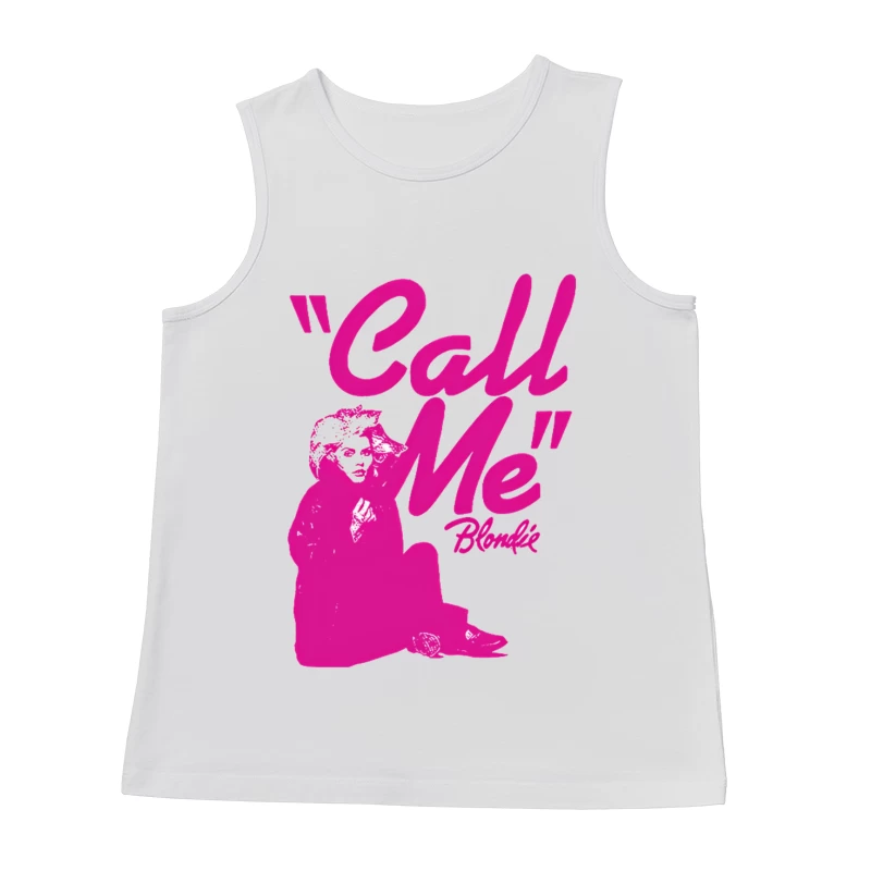 Vintage Pink "Call Me" Blondie Single Poster Male Tank Top