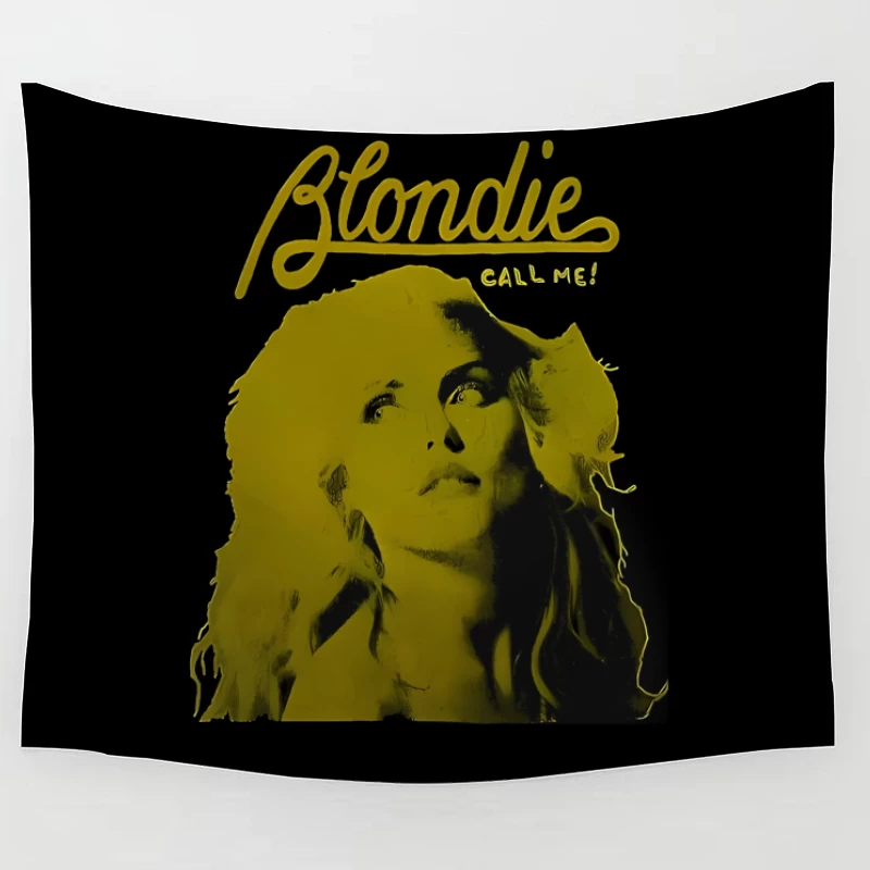 Vintage Blondie "Call Me" Album Cover in Yellow Monochrome Tapestry