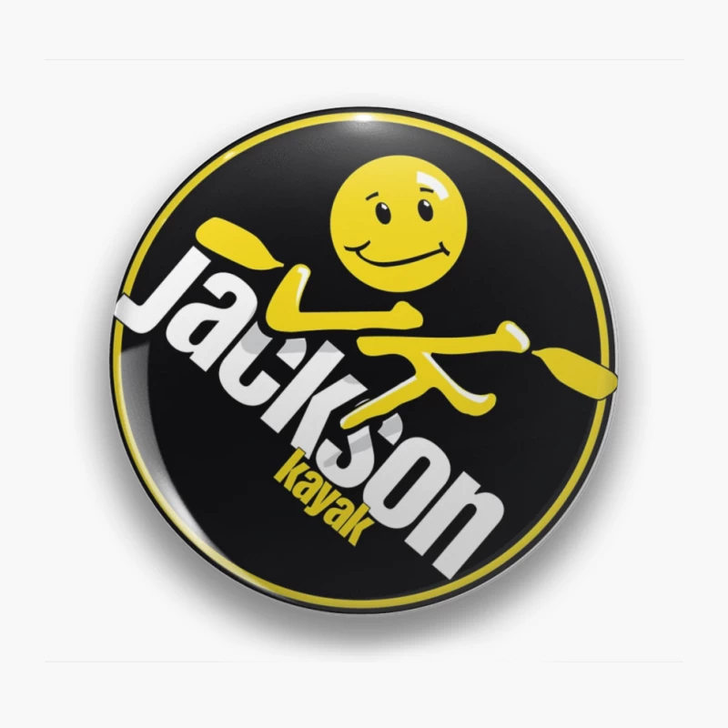 Jackson Kayak Sports Logo with Yellow Smiley Design Pin