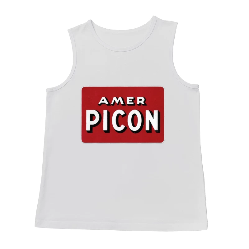 Vintage Amer Picon Logo Typography on Red Background Male Tank Top