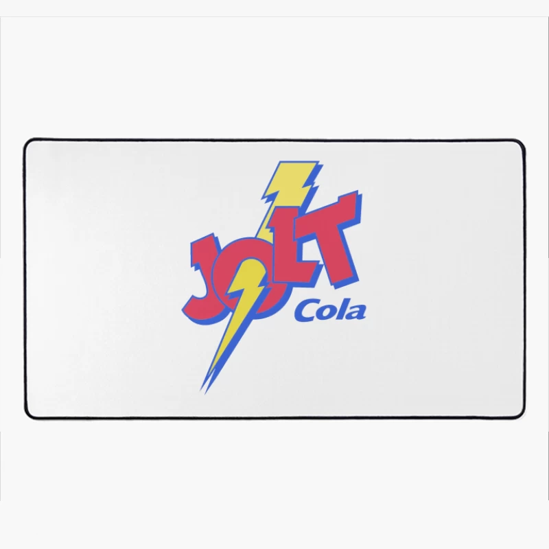 Retro Jolt Cola Energy Drink Logo with Lightning Bolt Design Desk Mat