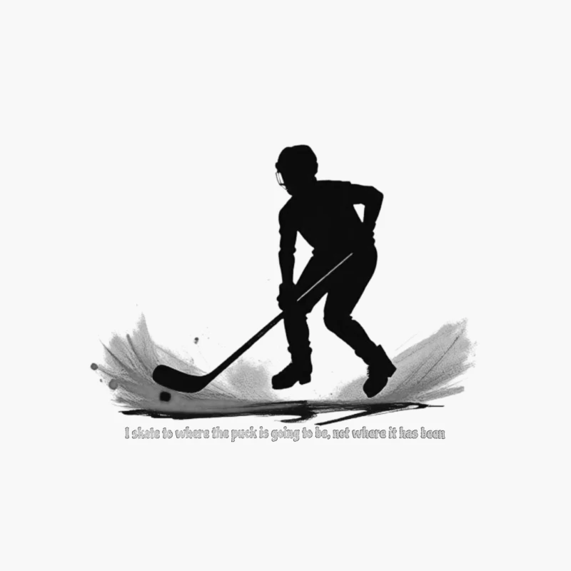 Dynamic Hockey Player Silhouette with Motivational Quote Cotton Tote Bag