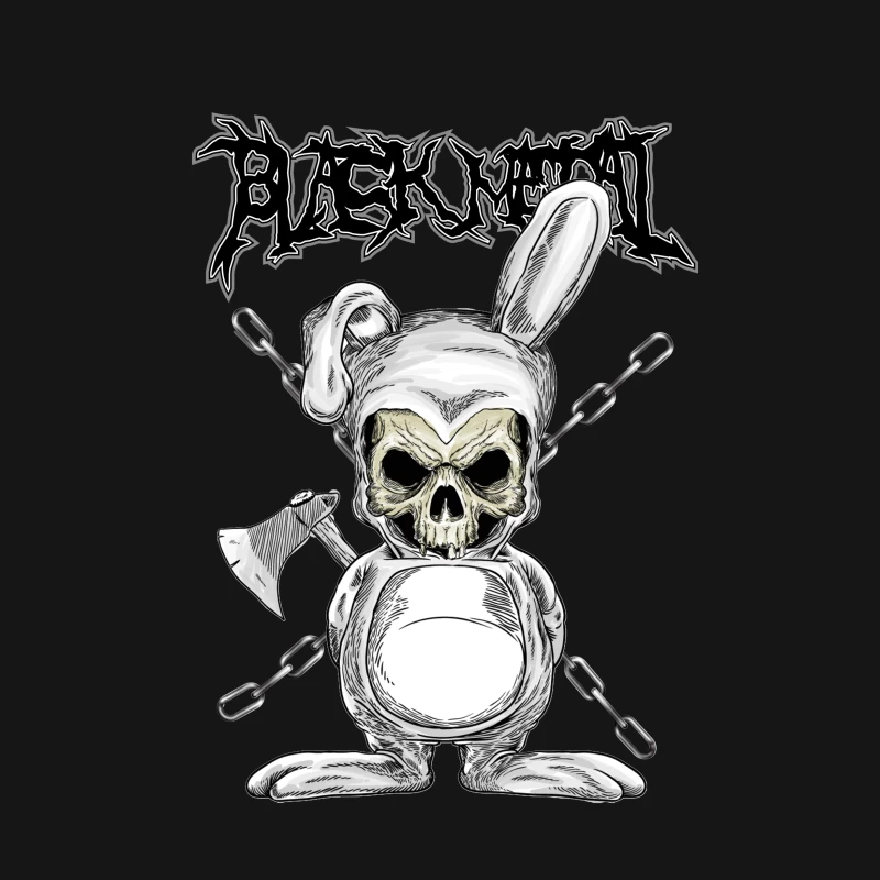 Düstere Schädelhase Illustration Herren T-Shirt