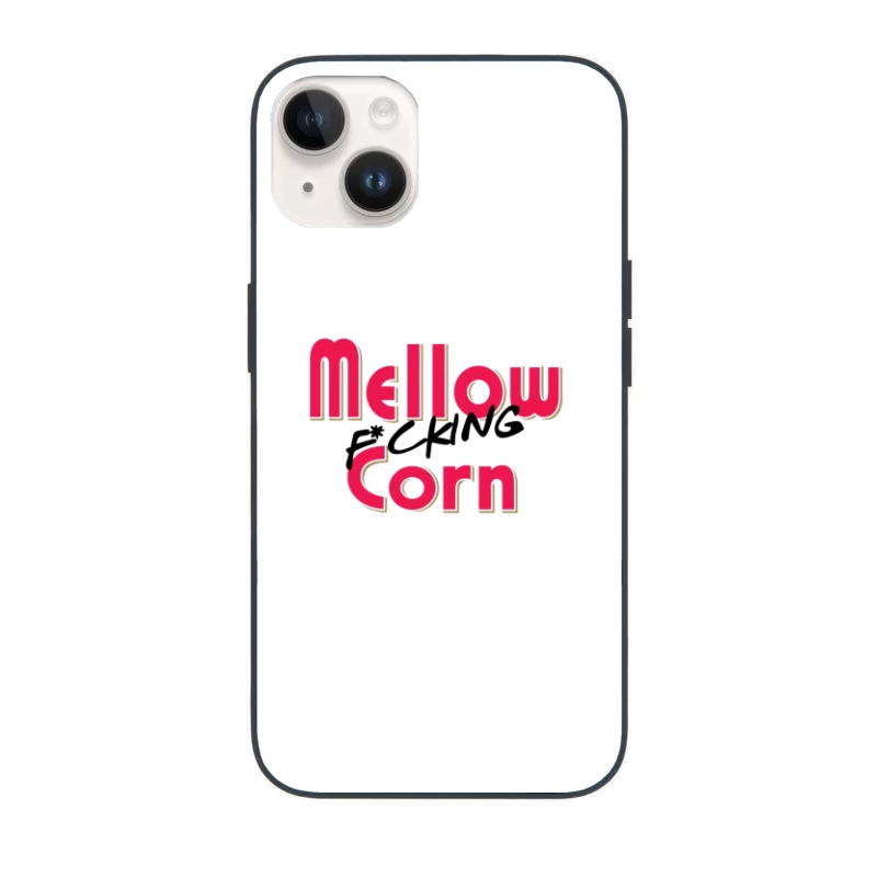 Stylized Pink Text Logo with Profanity: "Mellow F*cking Corn" iPhone Case