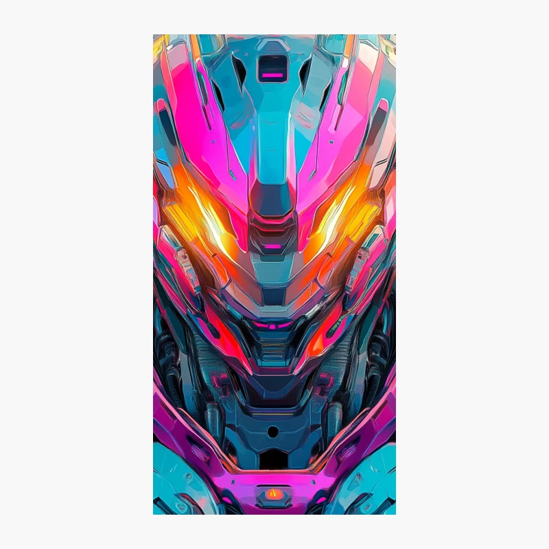 Vibrant Futuristic Mecha: A Colorful Sci-Fi Robot Design iPhone Case
