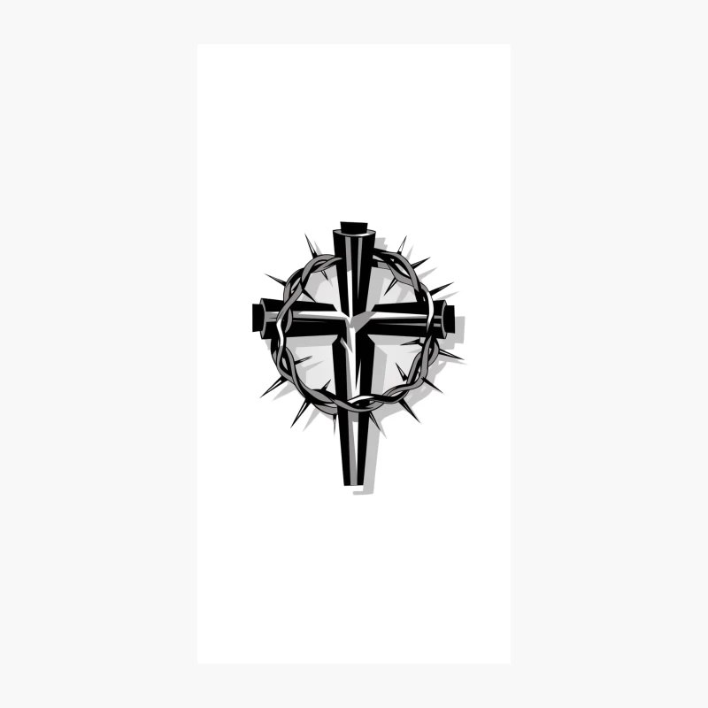 Christian Cross with Crown of Thorns: A Symbolic Religious Design iPhone Case