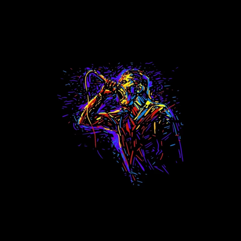 Colorful Abstract Singer Illustration Pin