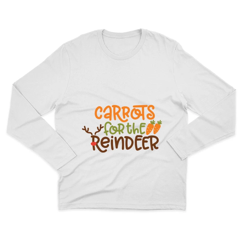 Carottes pour le renne, design de Noël coloré Homme Manches Longues T-Shirt