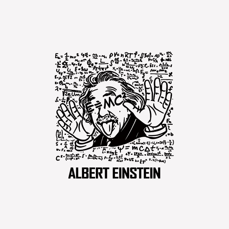 Albert Einstein Illustration mit Text Herren T-Shirt