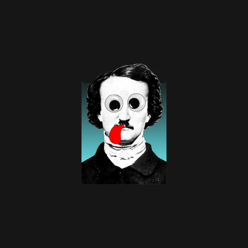 Edgar Allan Poe Graphic Design TongueGoogly Eyes Desk Mat