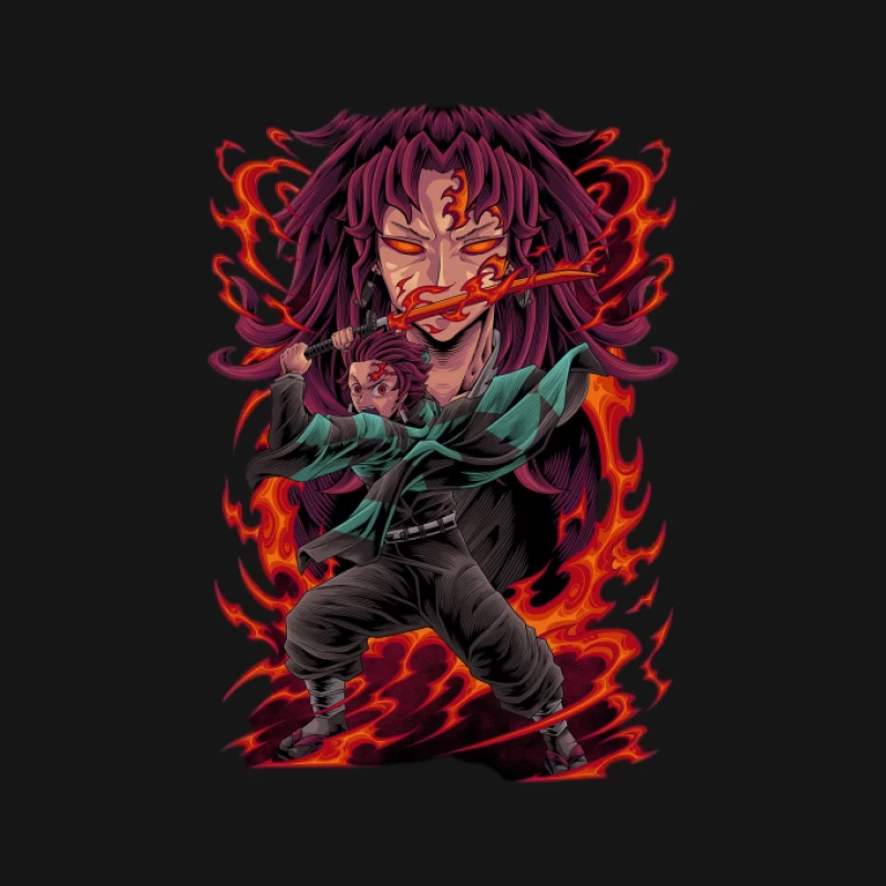 Feuerkrieger mit Flammenschwert Damen T-Shirt