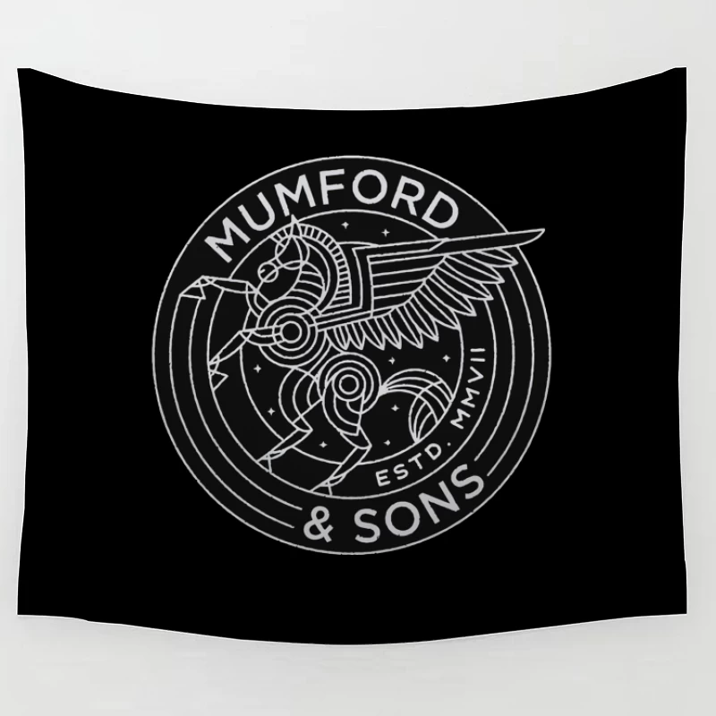 Mumford & Sons Geometric Pegasus Band Logo Tapestry