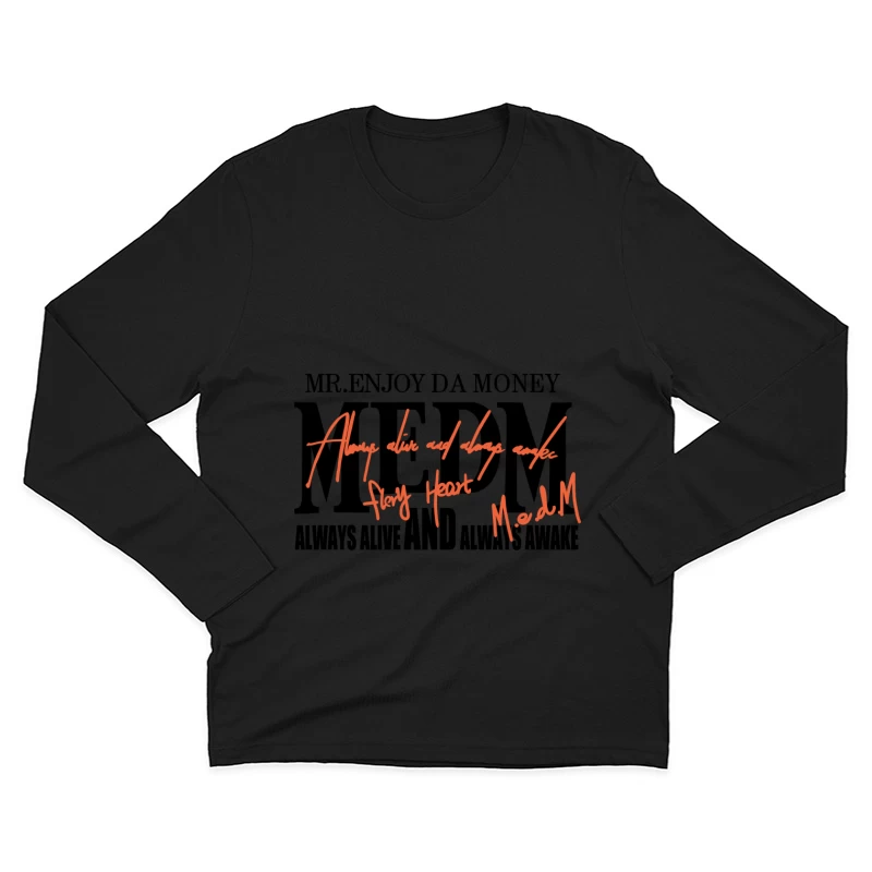 Inspirierendes Zitat in Handschrift Herren Langarm T-Shirt