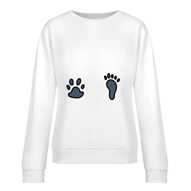 Empreintes de patte et de pied stylisées Femme Sweat-shirt à enfiler