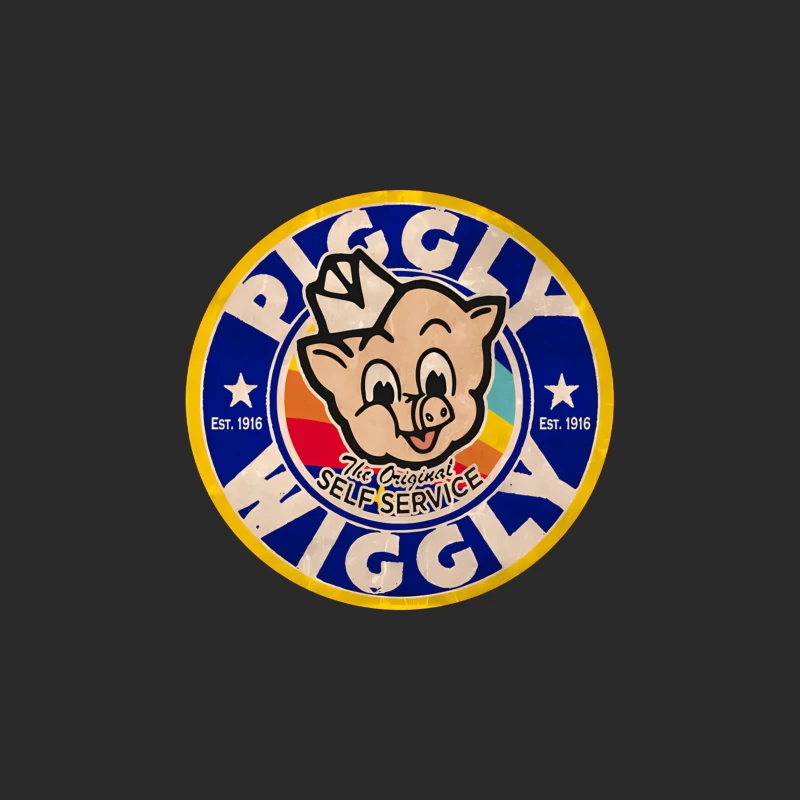 Vintage Piggly Wiggly Supermarket Logo - The Original Self Service Store Since 1916 Baseball Cap