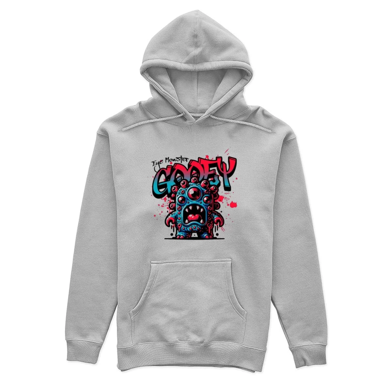 Eye Monster Graffiti Character in Urban Art Style Female Pullover Hoodie