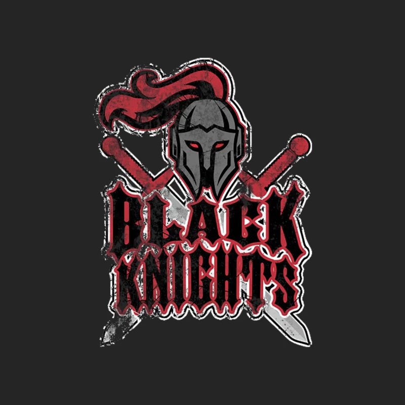 Distressed Black Knights Warrior Logo with Crossed Swords Female Pullover Sweatshirt