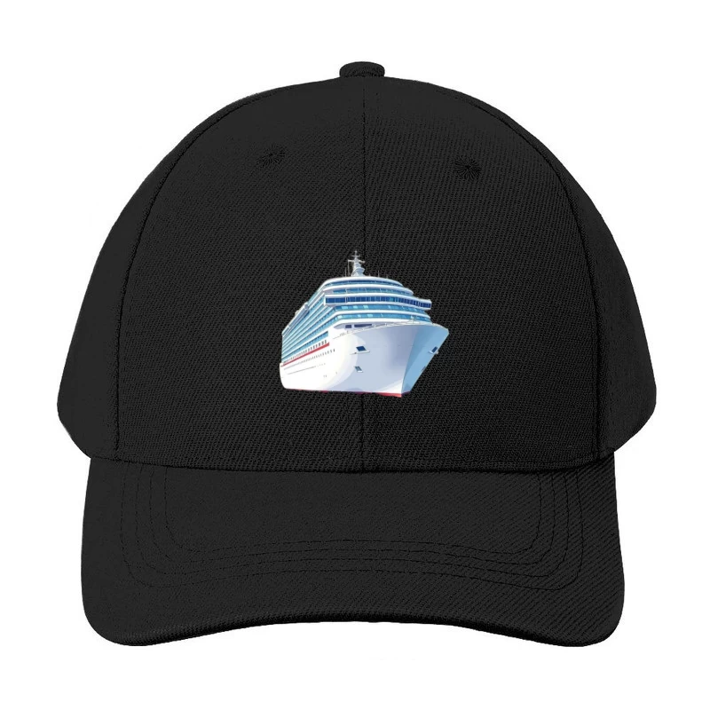 Modern Luxury Cruise Ship in White and Blue Design Baseball Cap