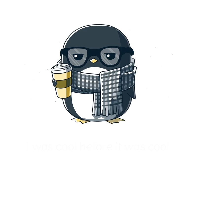 Hipster Penguin with Coffee and Winter Accessories Tapestry