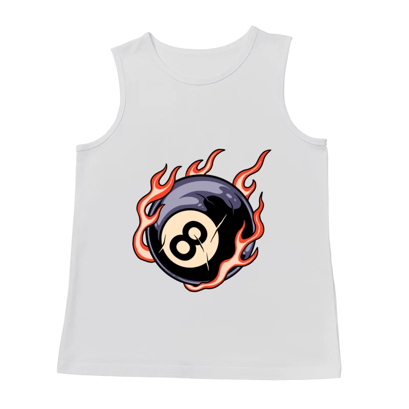 Flaming Eight Ball Illustration Male Tank Top