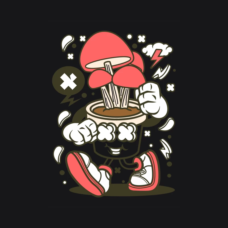 Champignon cartoon énergique Femme Sweat à capuche