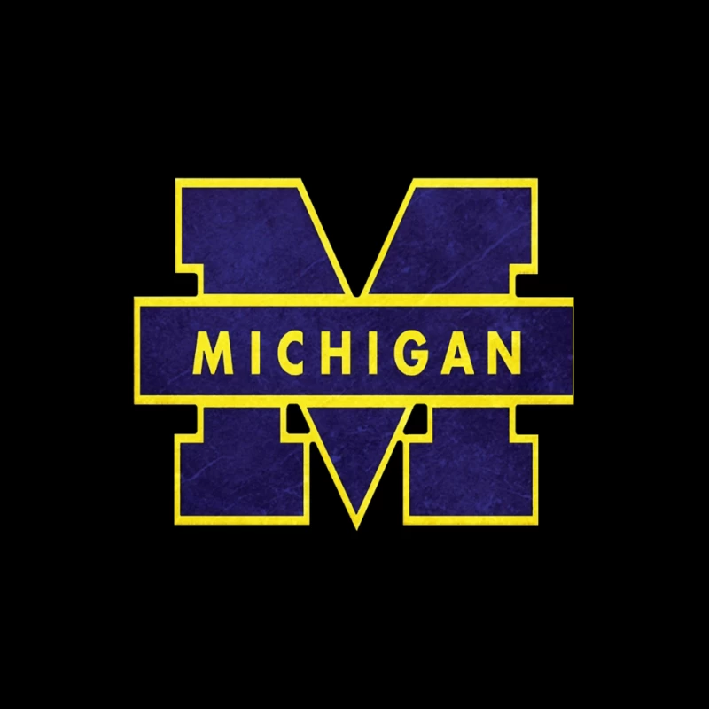 University of Michigan Athletic Block M Logo in Navy and Yellow Pin