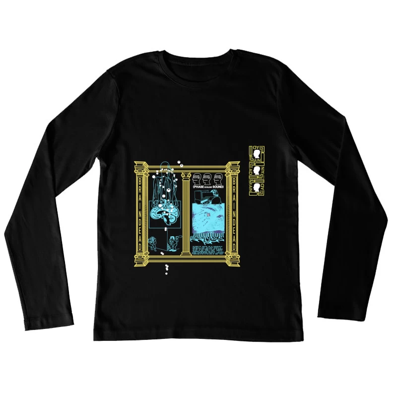 Surrealistische Gehirn-Illustration Damen Langarm T-Shirt