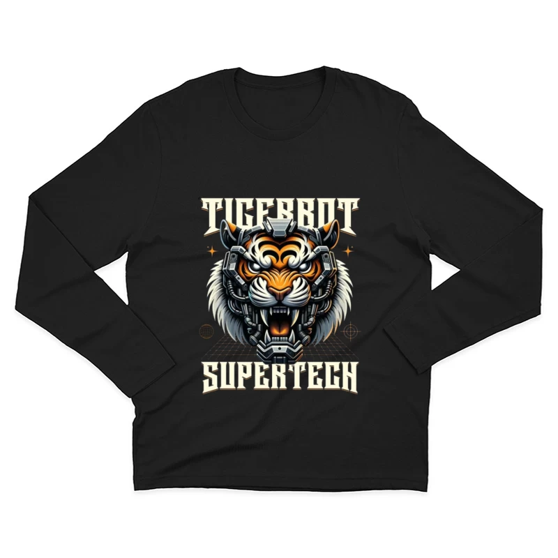 Cybernetic Tiger Head with Futuristic Tech Enhancement Male Long Sleeve T-Shirt