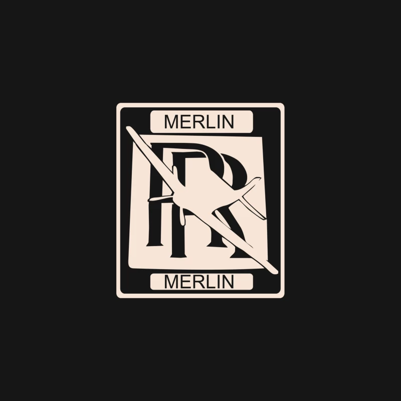 Stylized Merlin Logo Design in Beige Monochrome Desk Mat