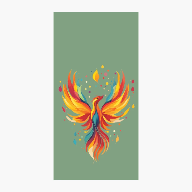 Vibrant Phoenix: A Colorful Mythical Fire Bird Reborn iPhone Case